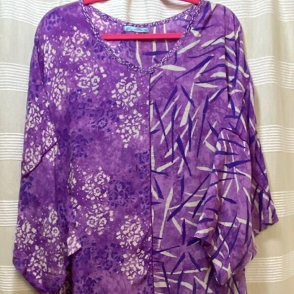 Blue Sky Clothing Tunic Top Blouse Purple  4X - Picture 4 of 4